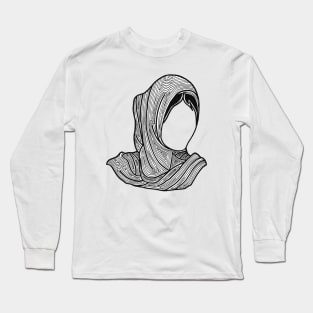 Woman in hijab line design Long Sleeve T-Shirt